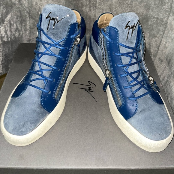 Men blue suede Giuseppe zanotti sneakers size 41